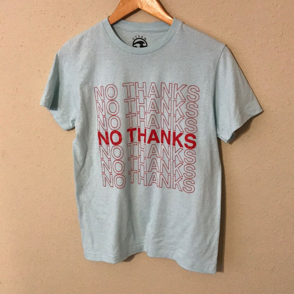 “No thanks” screen tee